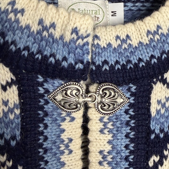 NWT Natural Style Wool Beautiful Winter Blue Cardigan - Picture 6 of 10